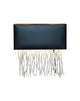 Tischlampe Capri 2-flammig mit schwarzem Stoffschirm und Fadenbehang, 50x18cm Frontansicht