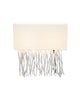 Tischlampe Capri 2-flammig Ecru mit rechteckigem Schirm und Fadenbehang, 50x18cm