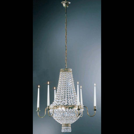 Candela 3-light green antique with gold Ø 70cm - elegant ceiling light with crystal details and gold accents.