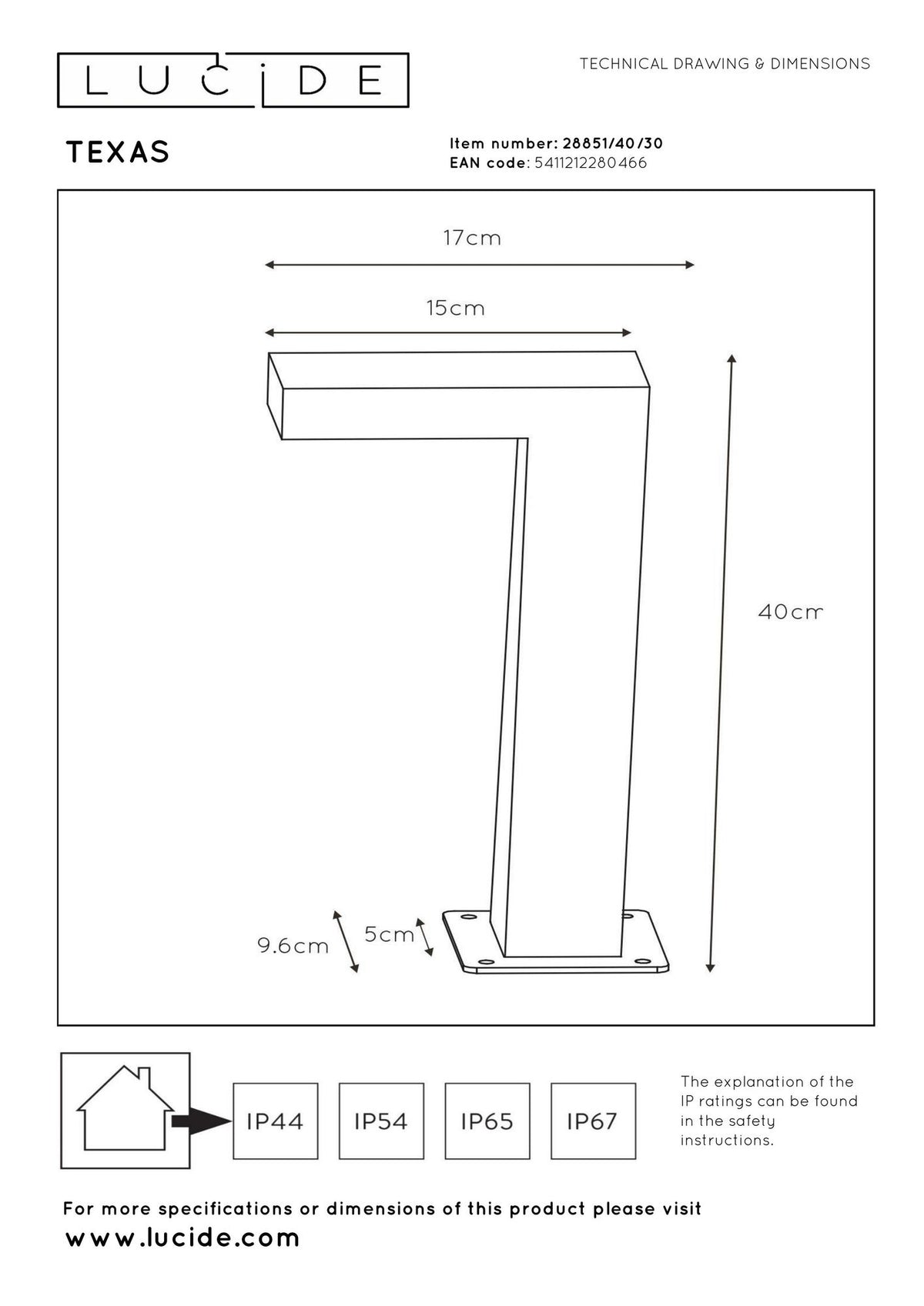 LED-Pollerleuchte Texas IP54 40cm Anthrazit Warmweiß (4)
