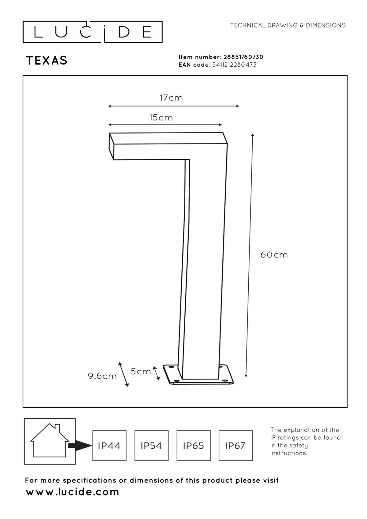 LED-Słupek oświetleniowy Texas IP54 antracyt 60 cm (4)