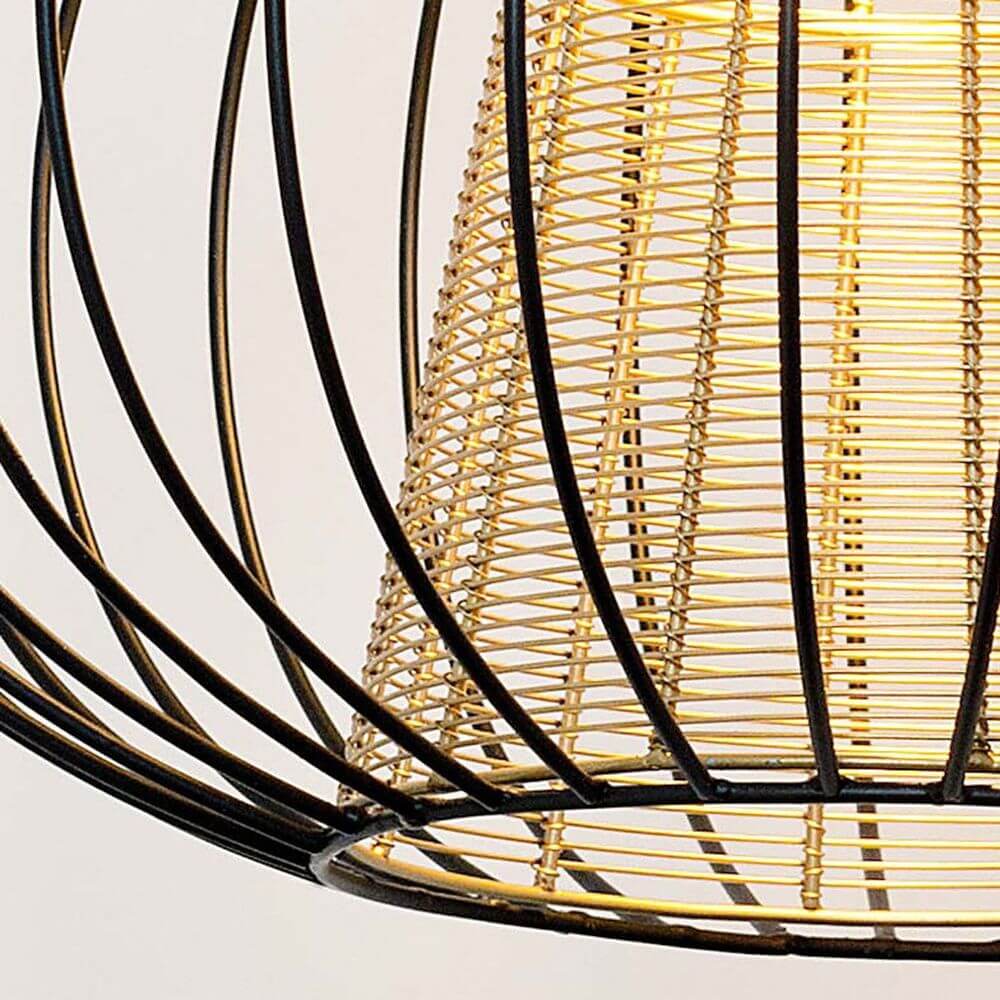 Pendelleuchte Capello Gross Eisen Schwarz-Gold