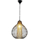 Pendelleuchte Capello Eisen Schwarz-Gold in elegantem Drahtdesign mit warmem Licht