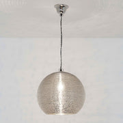 Lampada a sospensione Colibri filo d'acciaio nichelato argento - moderna lampada sospesa con superficie lucida.