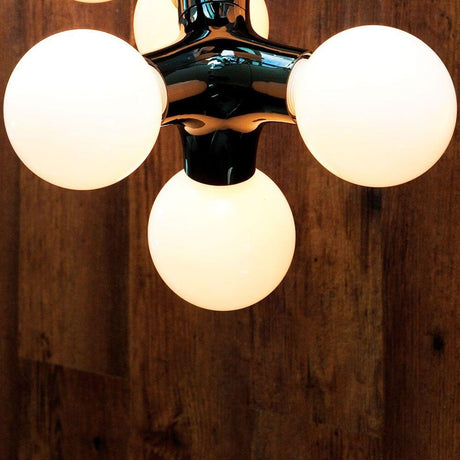 DNA Single-3 lampada da soffitto e da parete nera con sorgenti luminose rotonde bianche su base in legno