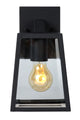 Outdoor wall lantern Matslot 1-light with glass shade Black 24.6cm (2)