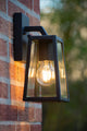 Outdoor wall lantern Matslot 1-light with glass shade Black 24.6cm (1)