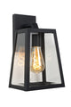 Matslot outdoor wall light country-style with glass shade 18cm black (2)