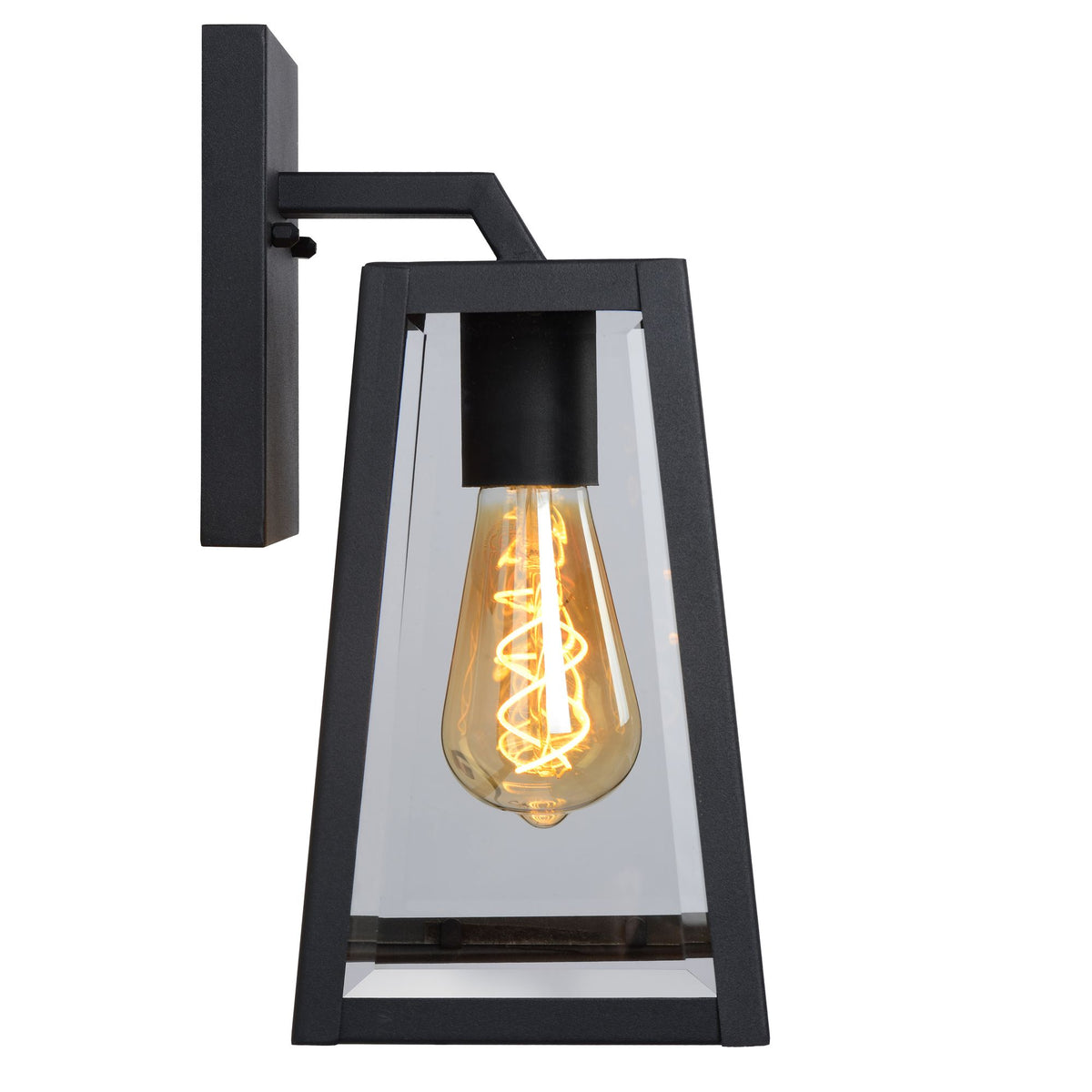 Matslot outdoor wall light country-style with glass shade 18cm black (5)