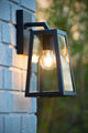 Matslot outdoor wall light country-style with glass shade 18cm black (1)
