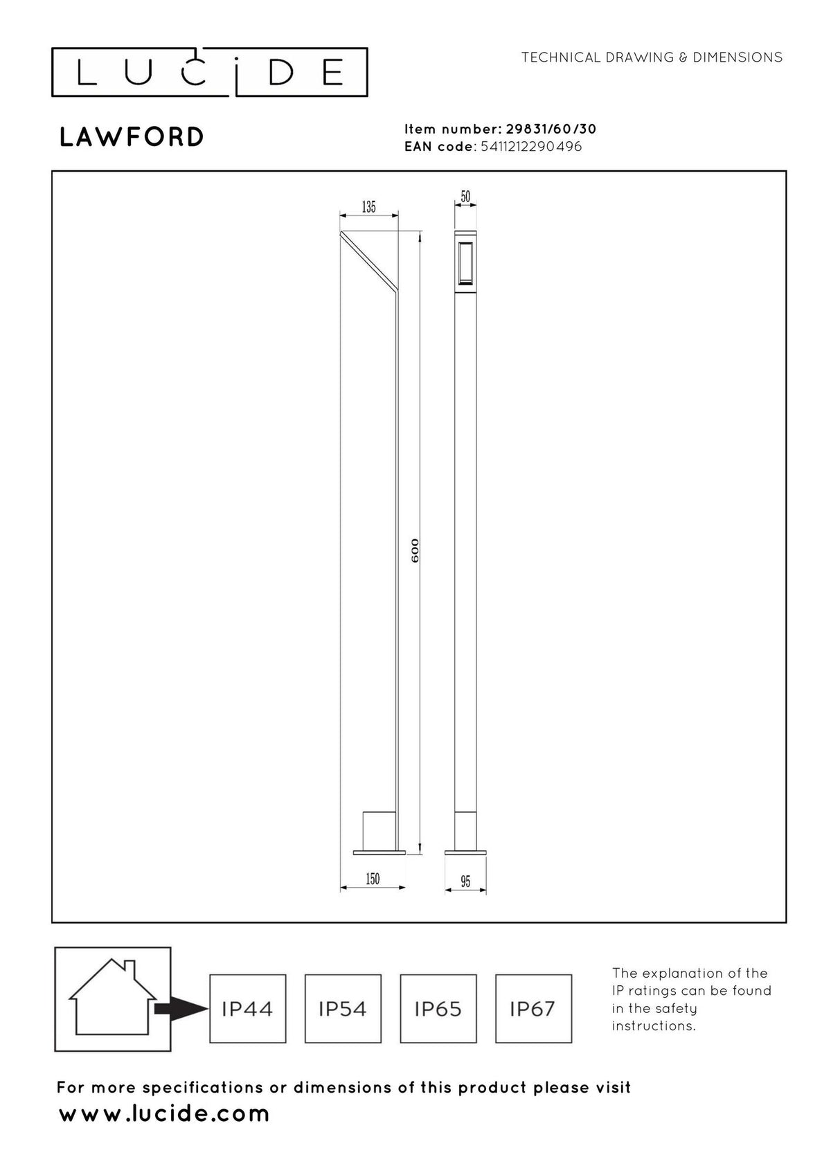 LED-Paletto luminoso Lawford IP54 60cm (6)