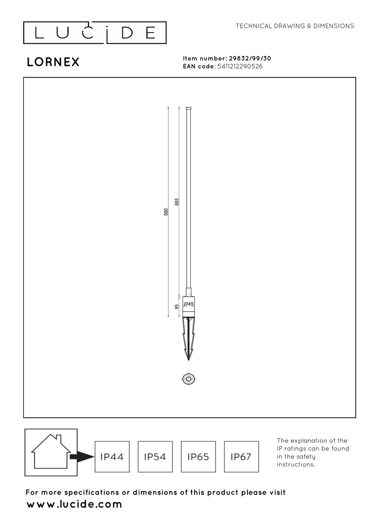 LED-Außenstrahler Lornex IP54 Warmweiß Ø4,9cm (4)