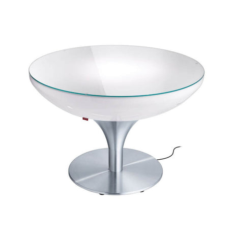 Moree Lounge Table Outdoor Tisch 55 cm – wyjątkowy stół designerski z 4 m czarnym kablem, odpowiedni do użytku na zewnątrz.