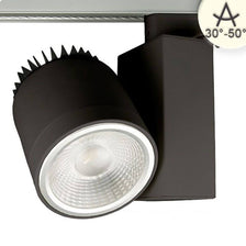 3-phase Power-LED spotlight 3000lm 4000K focusable Black Dimmable with focusable beam angle.