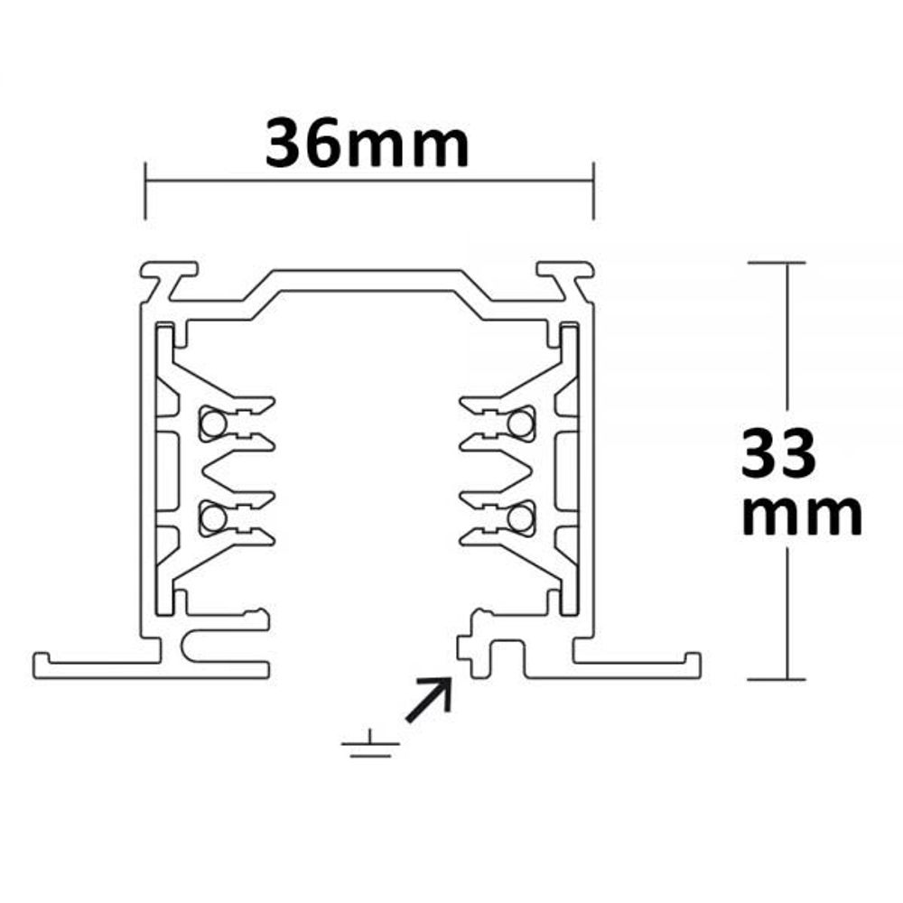 3 phases Rail d'alimentation d'installation 2m blanc