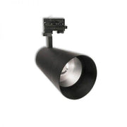 Projecteur sur rail triphasé LED 2050 lm 24 W 4000 K blanc neutre en noir avec adaptateur EURO triphasé