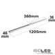 3-Phasen Linienleuchte 60cm oder 120cm mit Abmessungen 1205mm x 36mm x 46mm für optimale Beleuchtung.