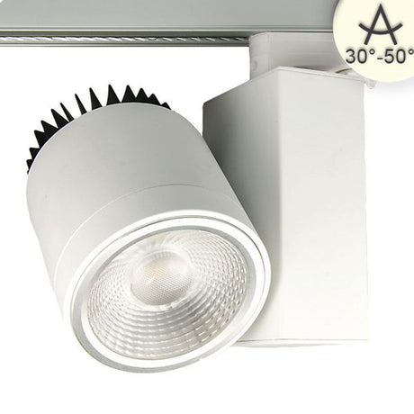 3-Phasen Power-LED Strahler mit fokussierbarem Abstrahlwinkel und EURO Adapter, 4500lm, energieeffizient A++