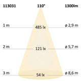 3-phases Power Led Ristler 3400LM 35W 3000K warm black