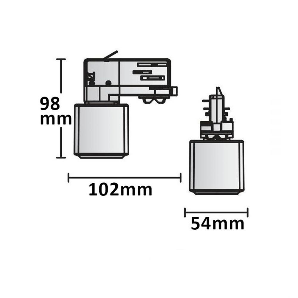 3-phase socket with adapter with safety plug white