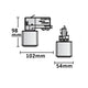 3-Phasen Steckdose mit Adapter mit Schutzkontaktstecker Weiß - technische Zeichnung mit Abmessungen.
