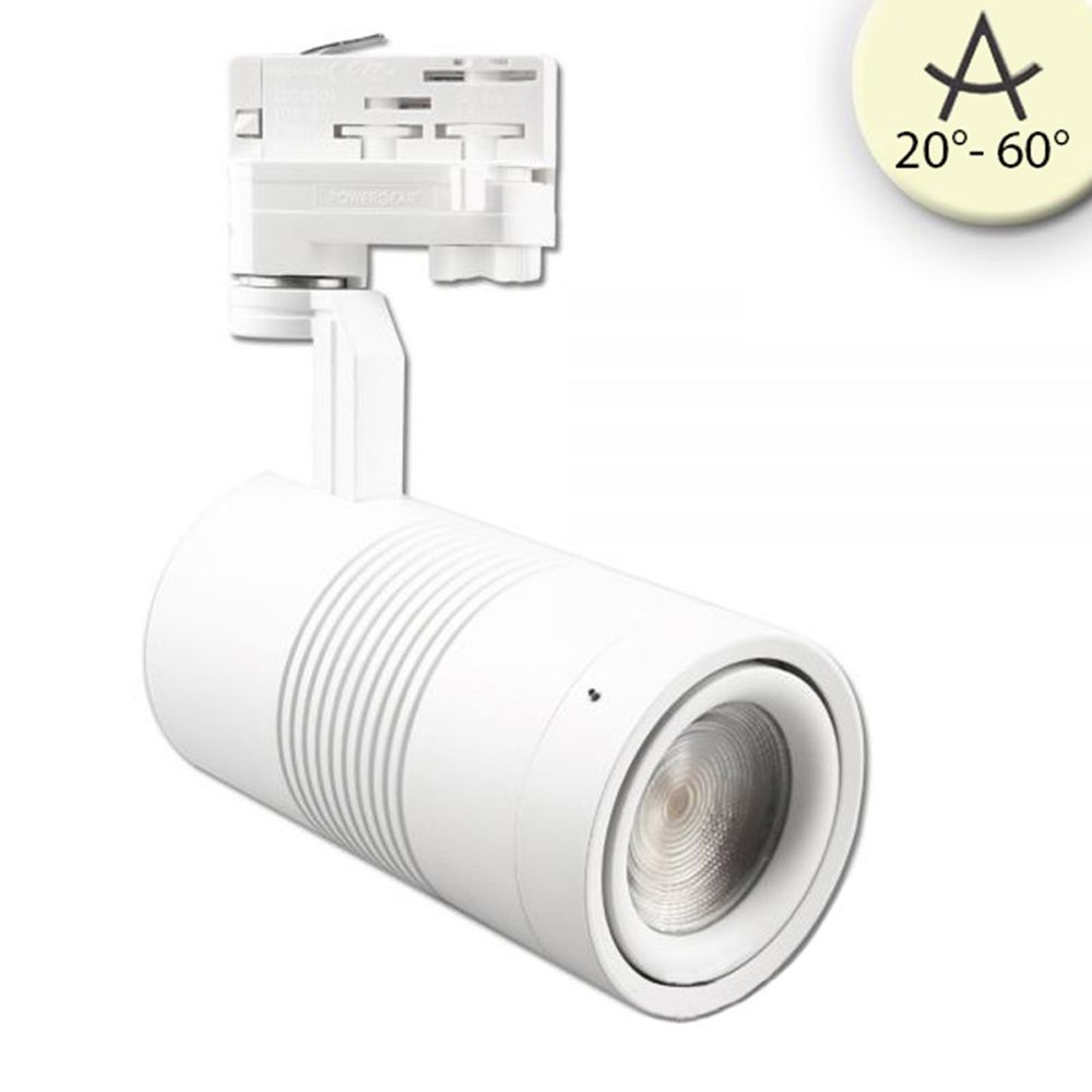 3-Phasen Strahler für Obst und Gemüse fokussierbar 35W 20°-60° Weiß