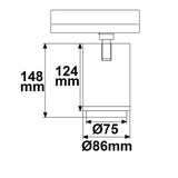 3 -vaiheinen valonheittimen lihakaupan valaistus 34W 20 ° -70 ° Valkoinen