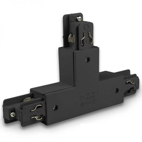 3-Phasen T-Verbinder links in Schwarz für Stromschienen, ideal für die Verbindung gängiger Systeme.