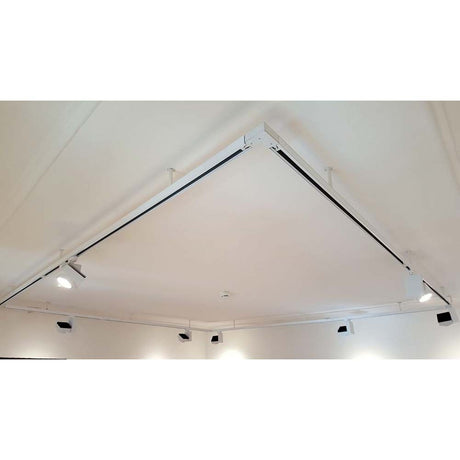 3-Phasen T-Verbinder links in Weiß, ideal für alle gängigen Stromschienen mit modernen Deckenleuchten.