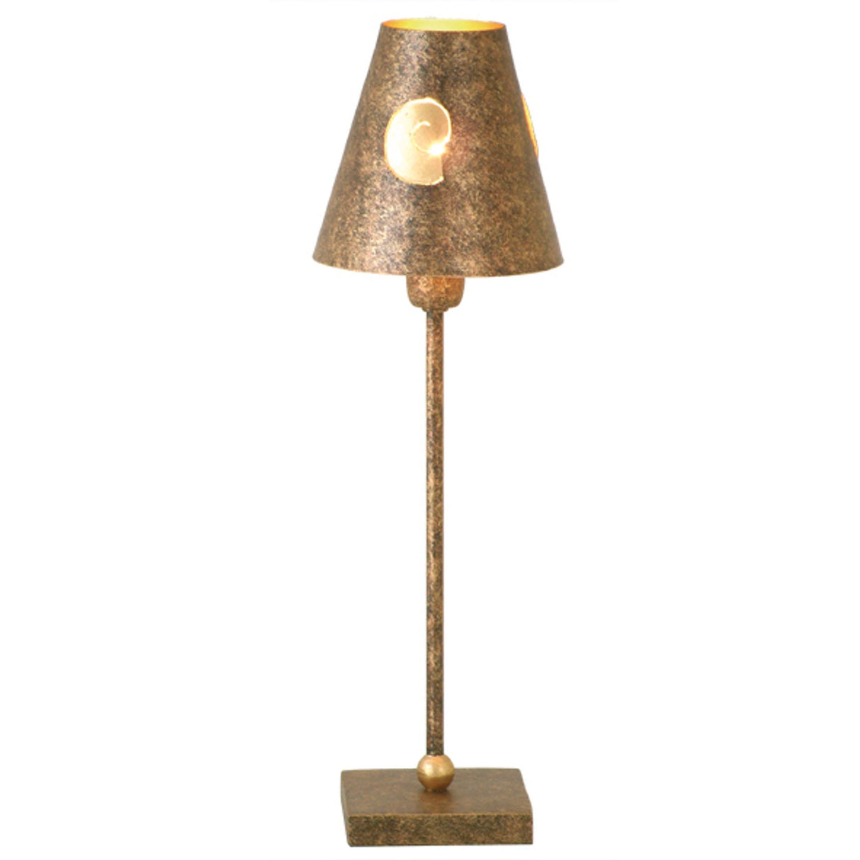 Lampada da tavolo Gancio Klein con paralume rotondo Ø 13 cm oro 
