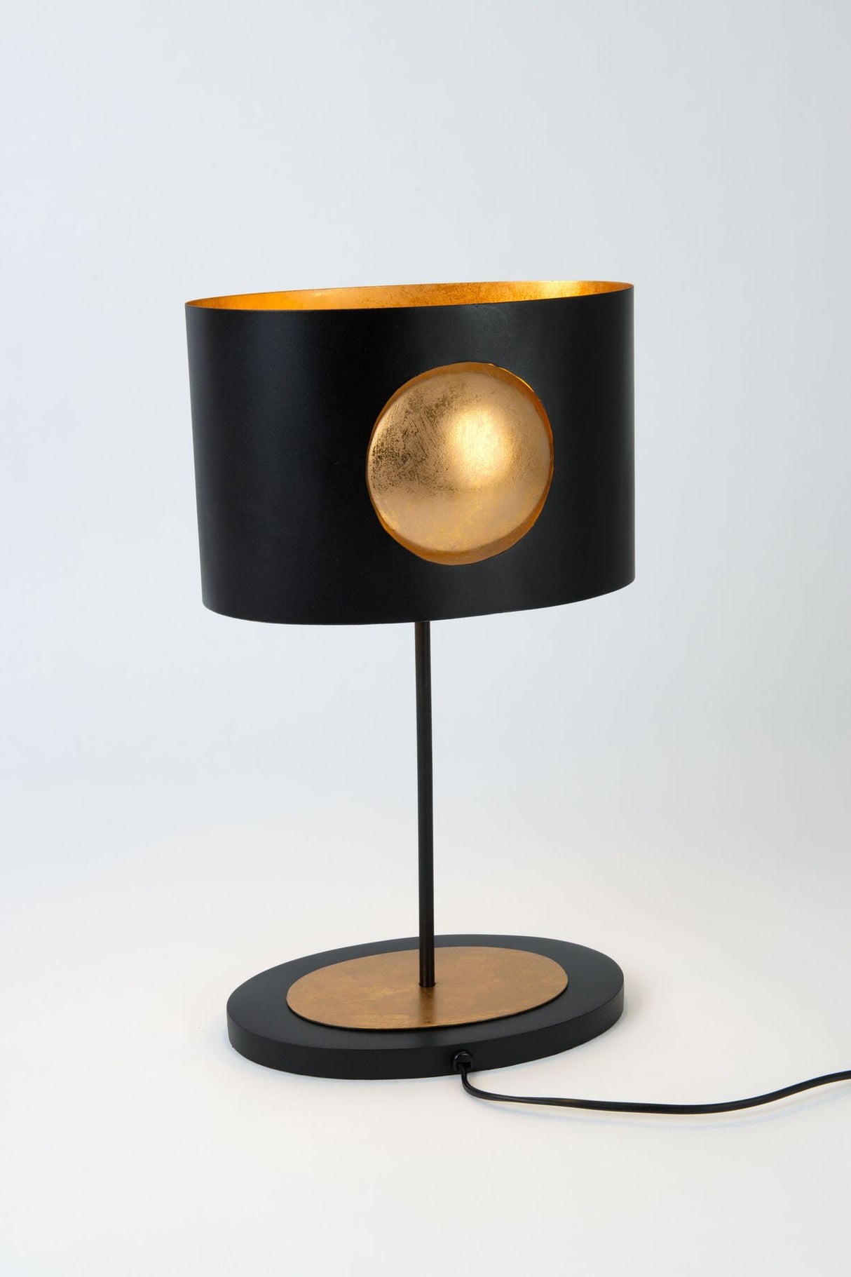Lampada da tavolo Aurora Oval a 2 luci con paralume 