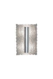 Wandlampe Utopistico 2-flammig Silber mit strukturierter Blende, rechteckiges Design 27x10cm