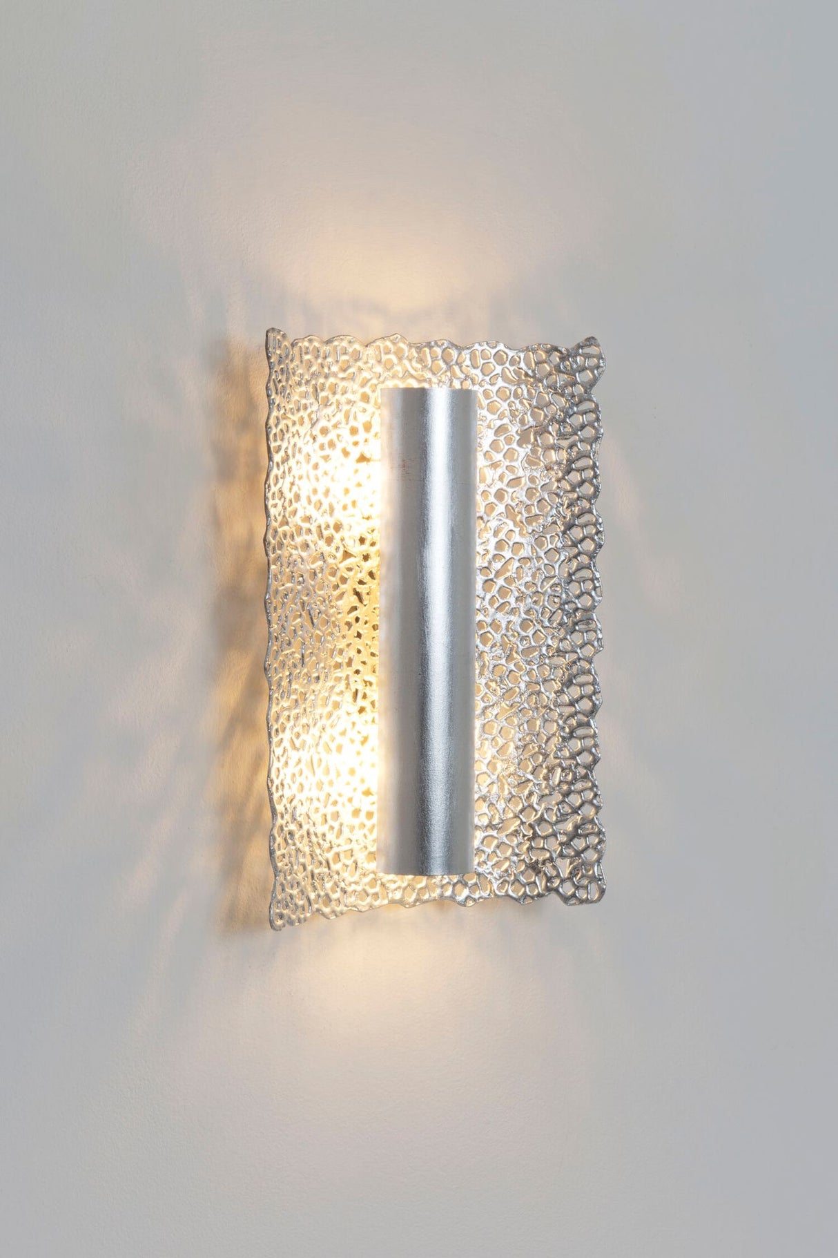 Wandlampe Utopistico 2-flammig mit Blende 27x10cm Silber
