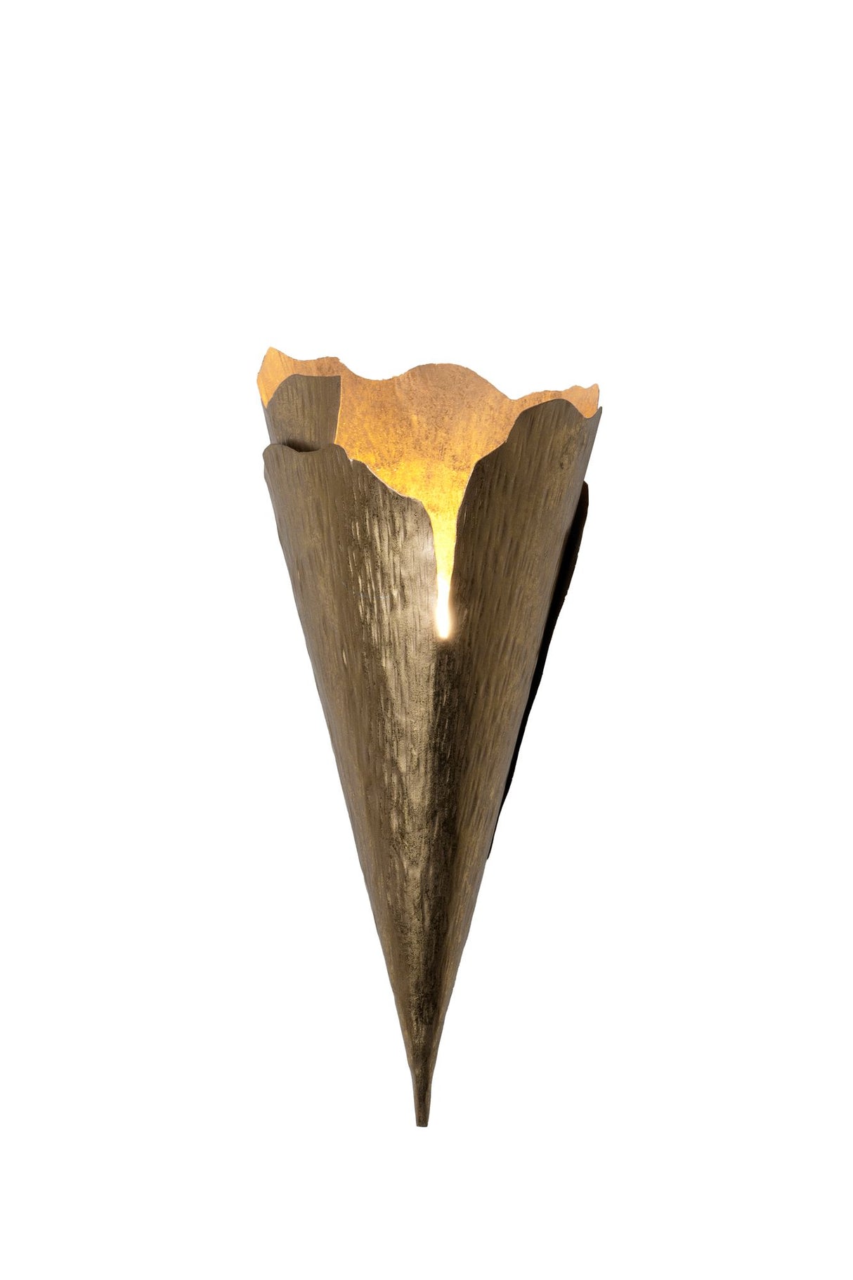 Wandleuchte Gingko Quattro gehämmert Rund 14x15cm Gold