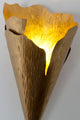 Wandleuchte Gingko Quattro gehämmert Rund 14x15cm Gold