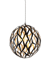 Hängelampe Aeromodello Rund Ø 50cm Gold von Holländer, schwarze und goldene Eisenkugel mit Filament-Leuchtmittel