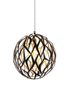 Hängelampe Aeromodello Rund Ø 50cm Gold von Holländer, schwarze und goldene Eisenkugel mit Filament-Leuchtmittel