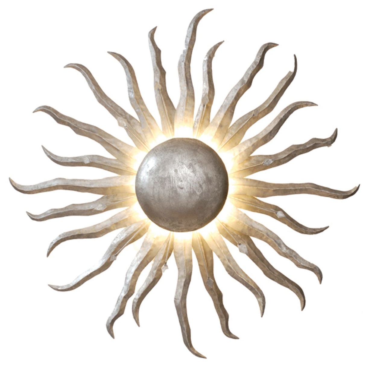Wandlampe Sonne Gigante 2-flammig Rund Ø 100cm Silber