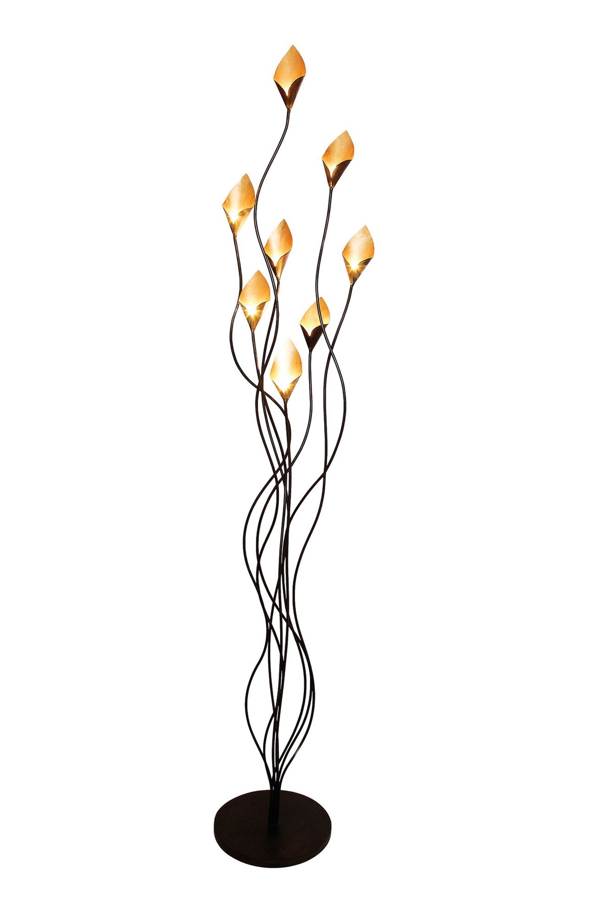 Stehleuchte Calamaro 8-flammig Rund 186 cm Gold
