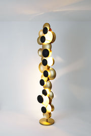 LED-Stehlampe Bolladaria 9-flammig dimmbar Rund 167 cm, dekorative gold-schwarze Holländer-Leuchte aus Eisen