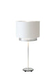 Lampada da tavolo Mattia rotonda Perla Silk con paralume 