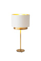 Lampada da tavolo Mattia rotonda Perla Silk con paralume 
