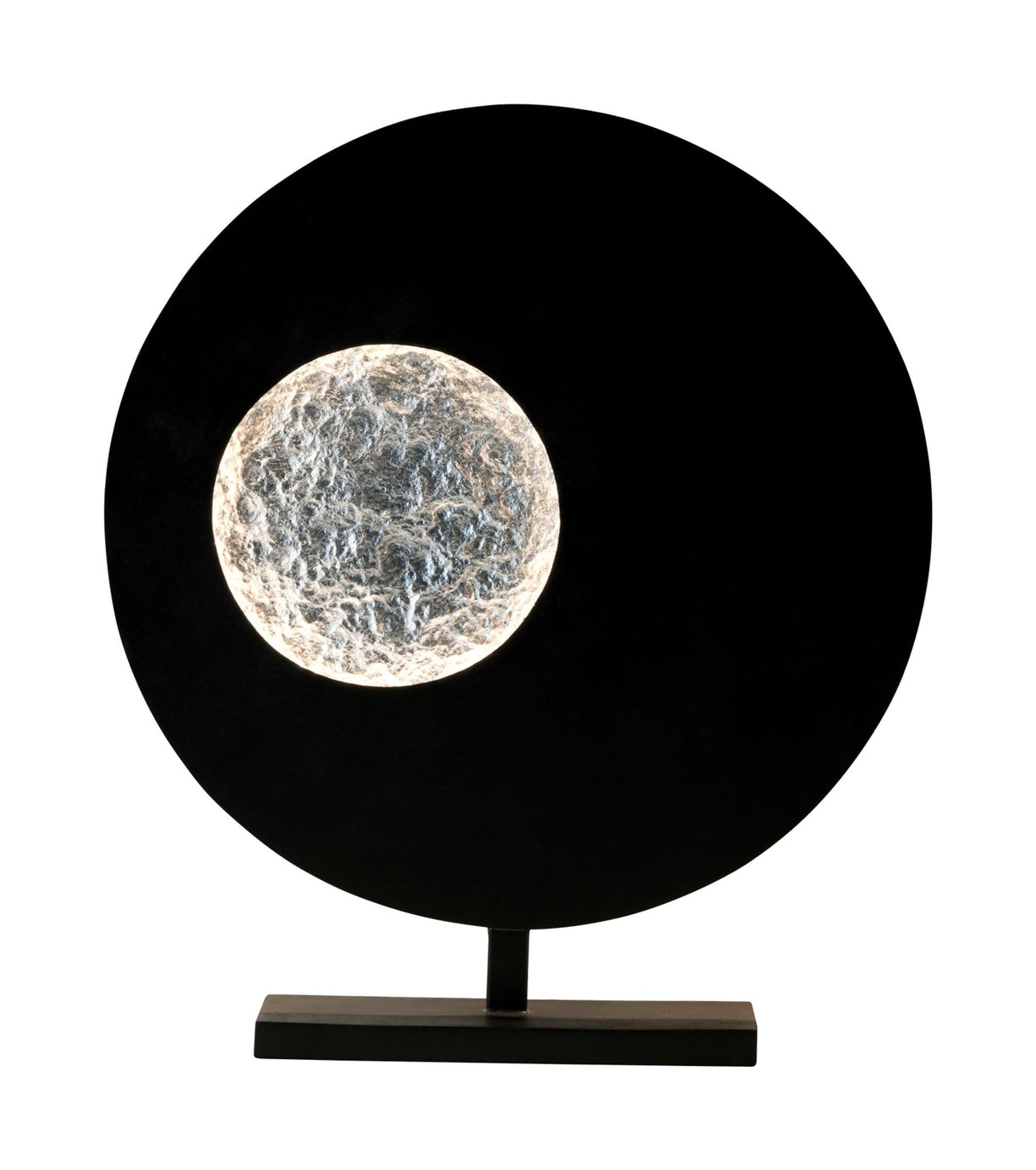 LED-Tischleuchte Luna Rund gehämmert mit Scheibe 50x11cm