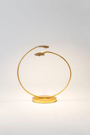 LED-Tischlampe Gracioso 2-flammig dimmbar Oval 49x25cm, goldene Eisenleuchte mit ovalem Design