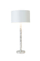 Lampada da tavolo Cancelliere Rotonda Piccolo Perla Silk con paralume 