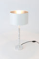 Lampada da tavolo Cancelliere Rotonda Piccolo Perla Silk con paralume 