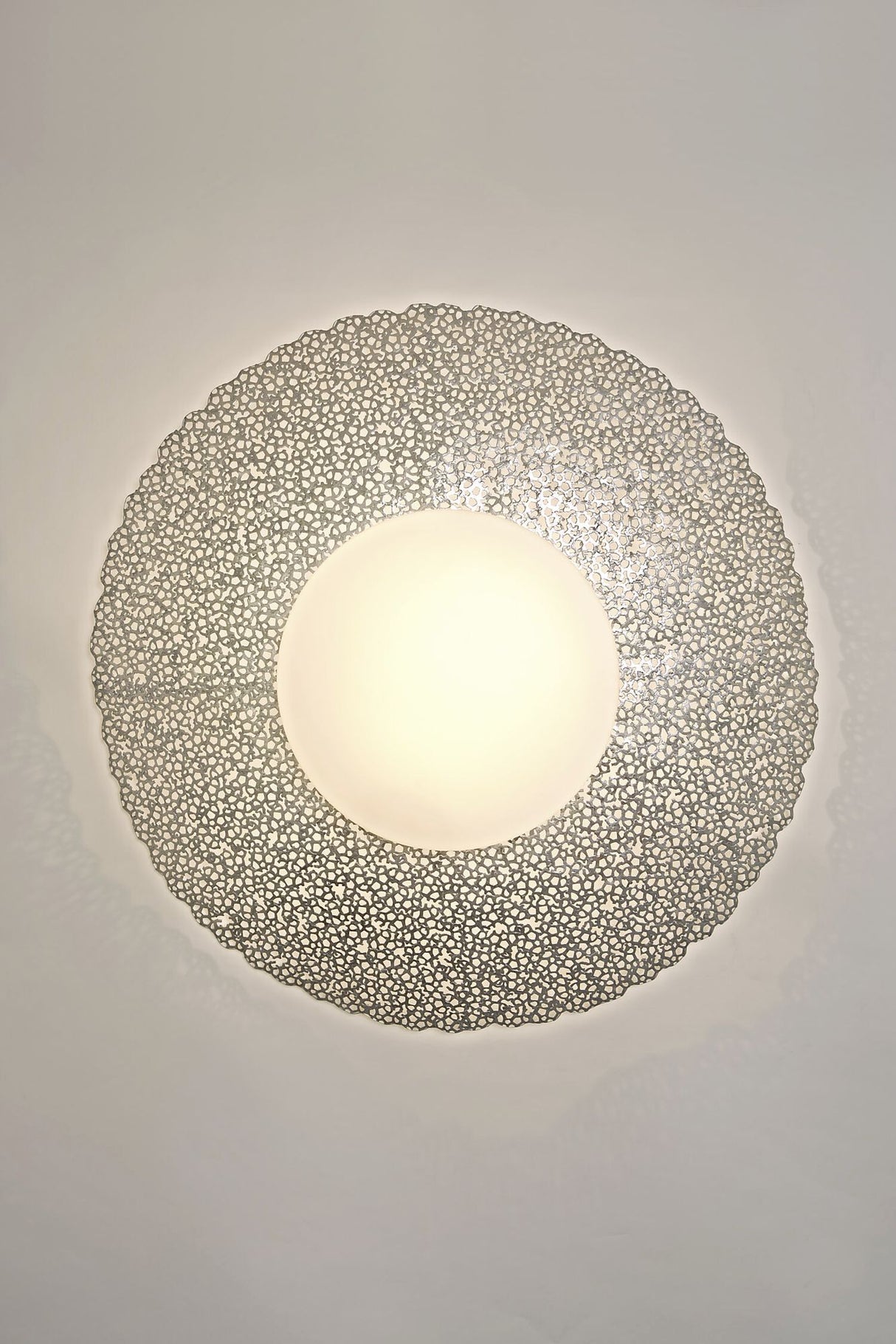 Wandlampe Utopistico Piccola 2-flammig Opalglas Rund