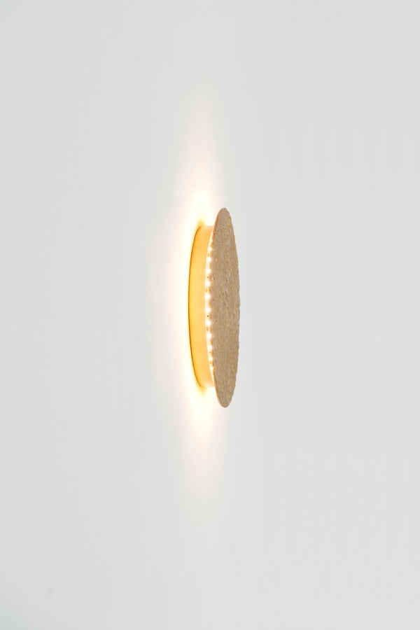 LED-Wandleuchte Meteor Piccolo dimmbar Rund Ø 27cm von Holländer, gehämmerte Eisenoberfläche, warmes Licht