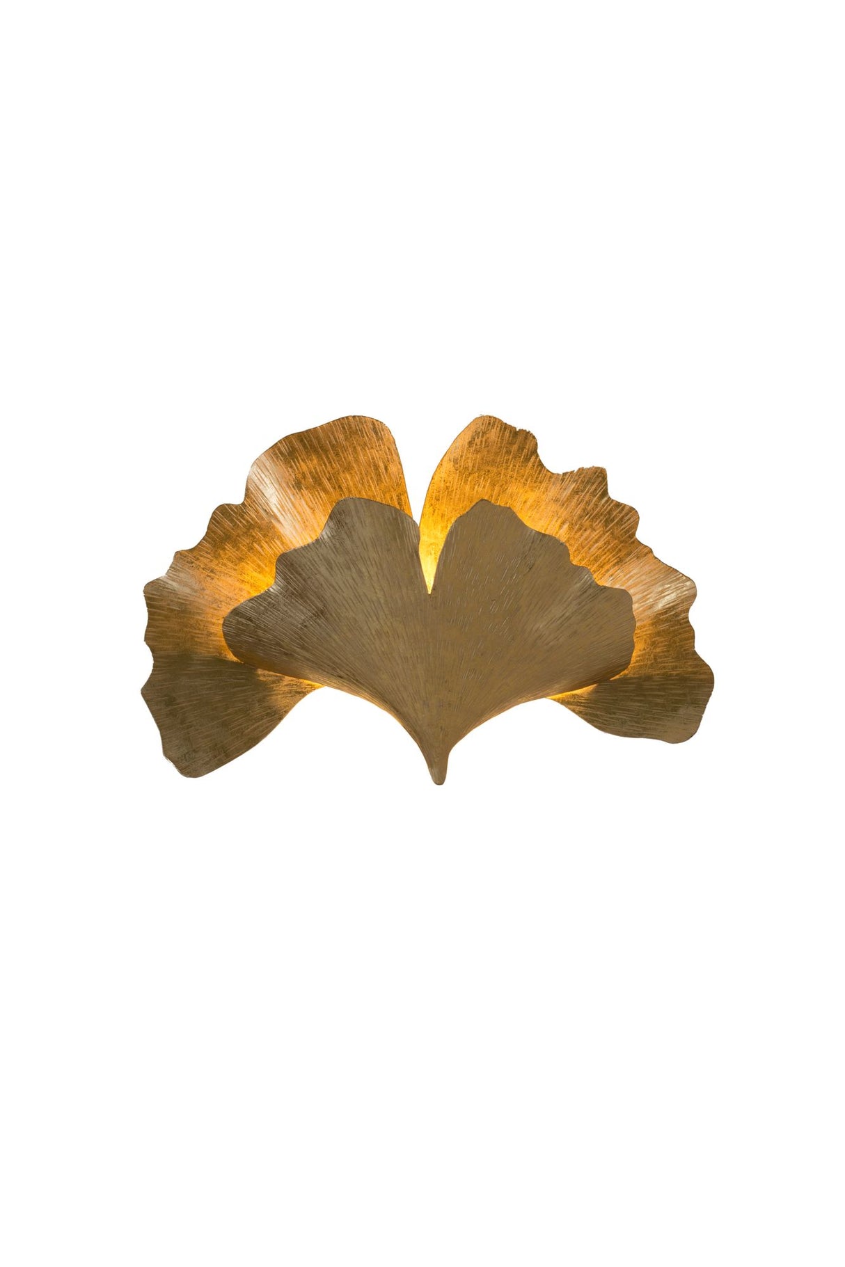 Applique Ginkgo Uno a 2 luci martellata, rotonda 38x12 cm 