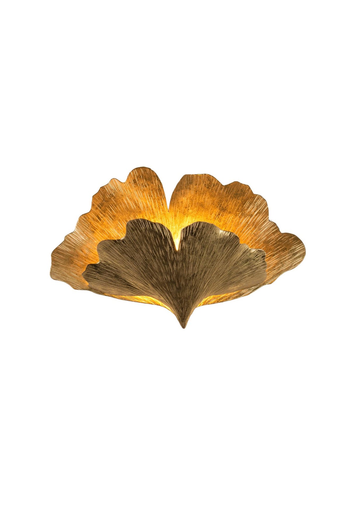 Applique Ginkgo Due a 2 luci martellata rotonda 32x11cm 